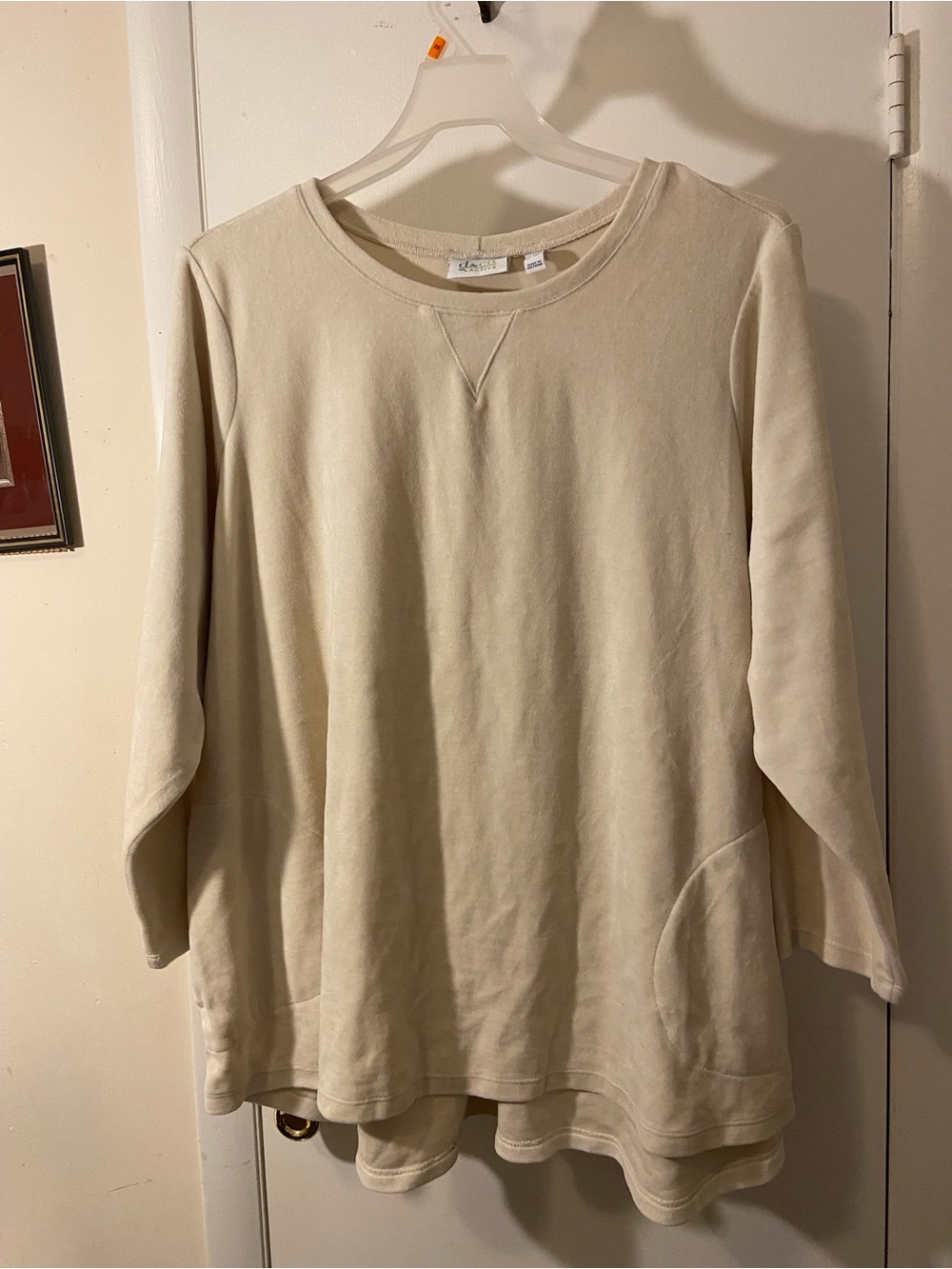 Everyday Crewneck Sweatshirt Tunic - Cream